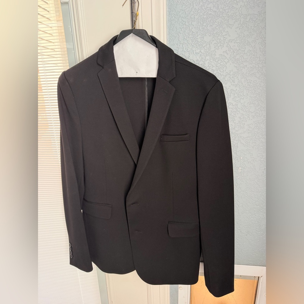 Black Men's Two-Button Blazer